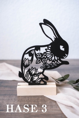 Aufsteller Osterhase mit Holzsockel